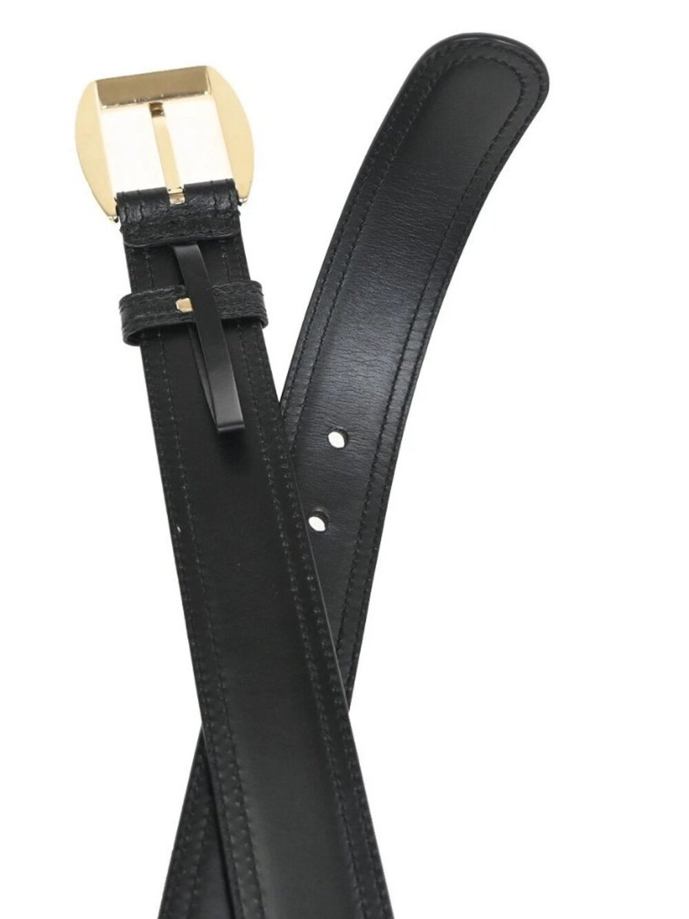 GUCCI Logo Belt 80/32 35mm Leather Black GHW Italy 68KC925 - Picture 6 of 13